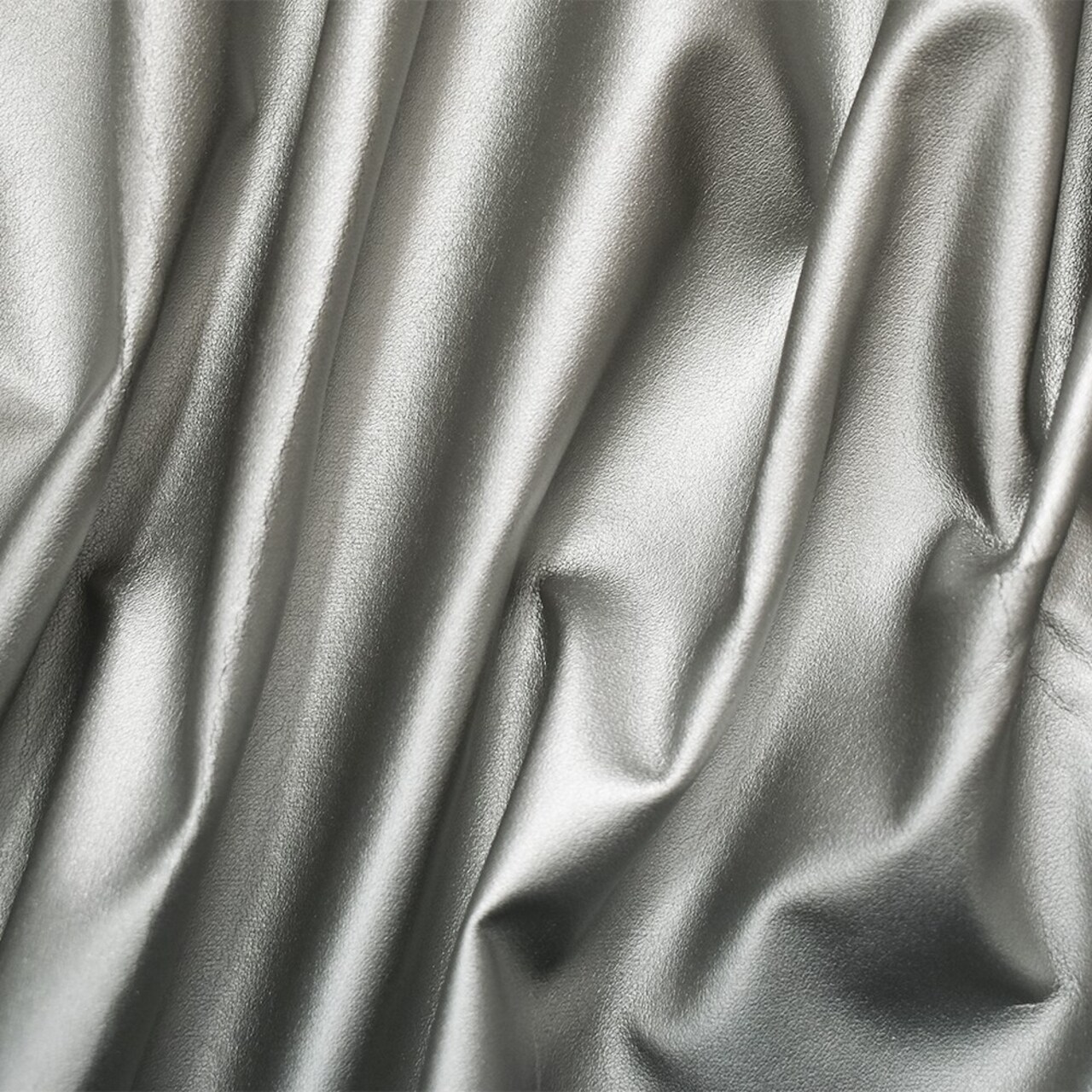 Metallic Silver Solid Stretch Faux Leather Home Decorating Fabric By the Yard